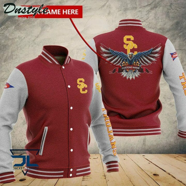 USC Trojans Custom Name Red Baseball Jacket