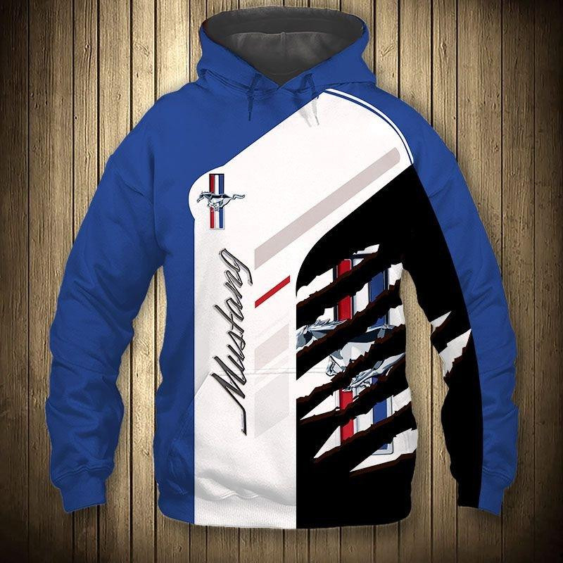 Ford Mustang Sport Car 5k480 Cartoon 3d Hoodie Zip Hoodie