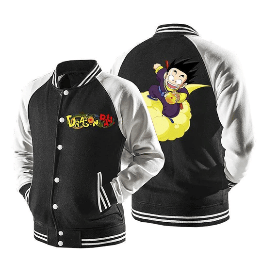 Dragon Ball Cute Kid Goku Flying Baseball Jacket 229