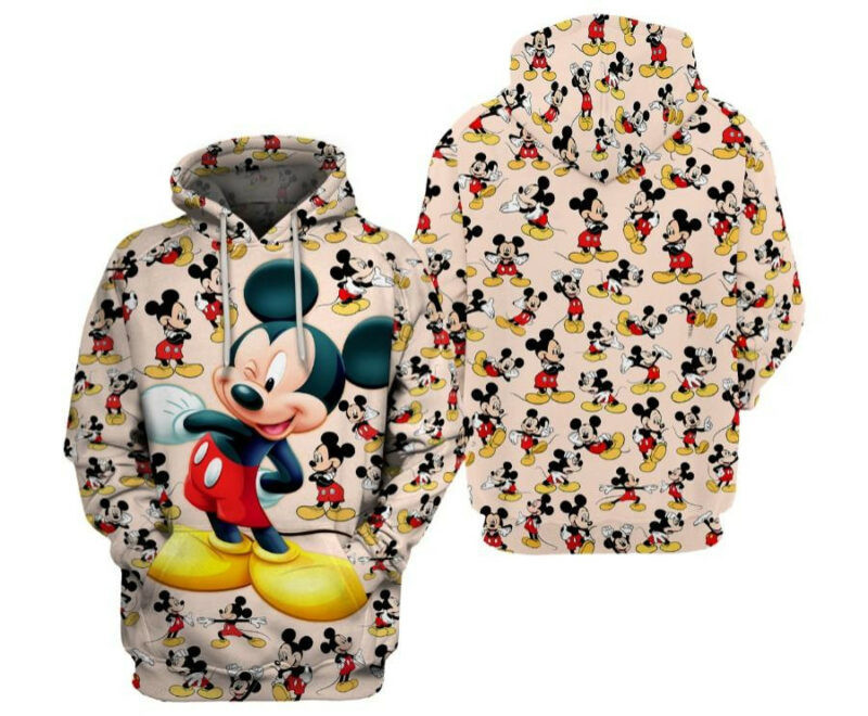 Mickey Pattern Hoodie Zip Hoodie