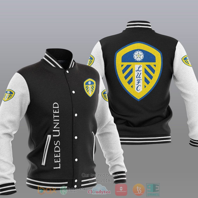 Leeds United Black Baseball Jacket