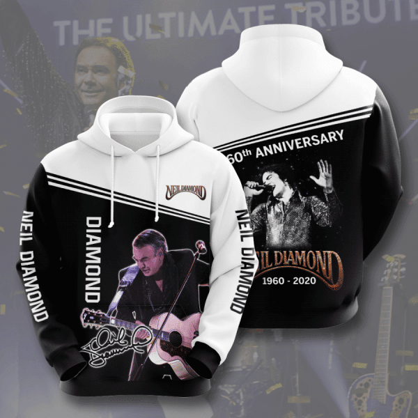 Neil Diamond 60th Anniversary 1960 2020 Signature Design Gift For Fan Custom 3d Hoodie All Over Printed Hoodie