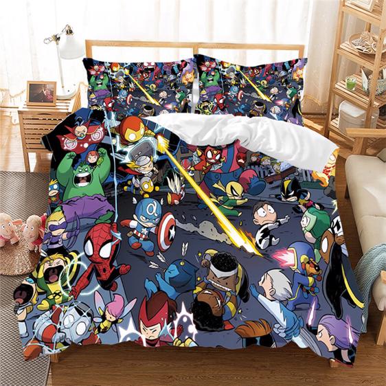 MV Bedding Set Cute Baby Chibi Avengers Superheroes Duvet Covers