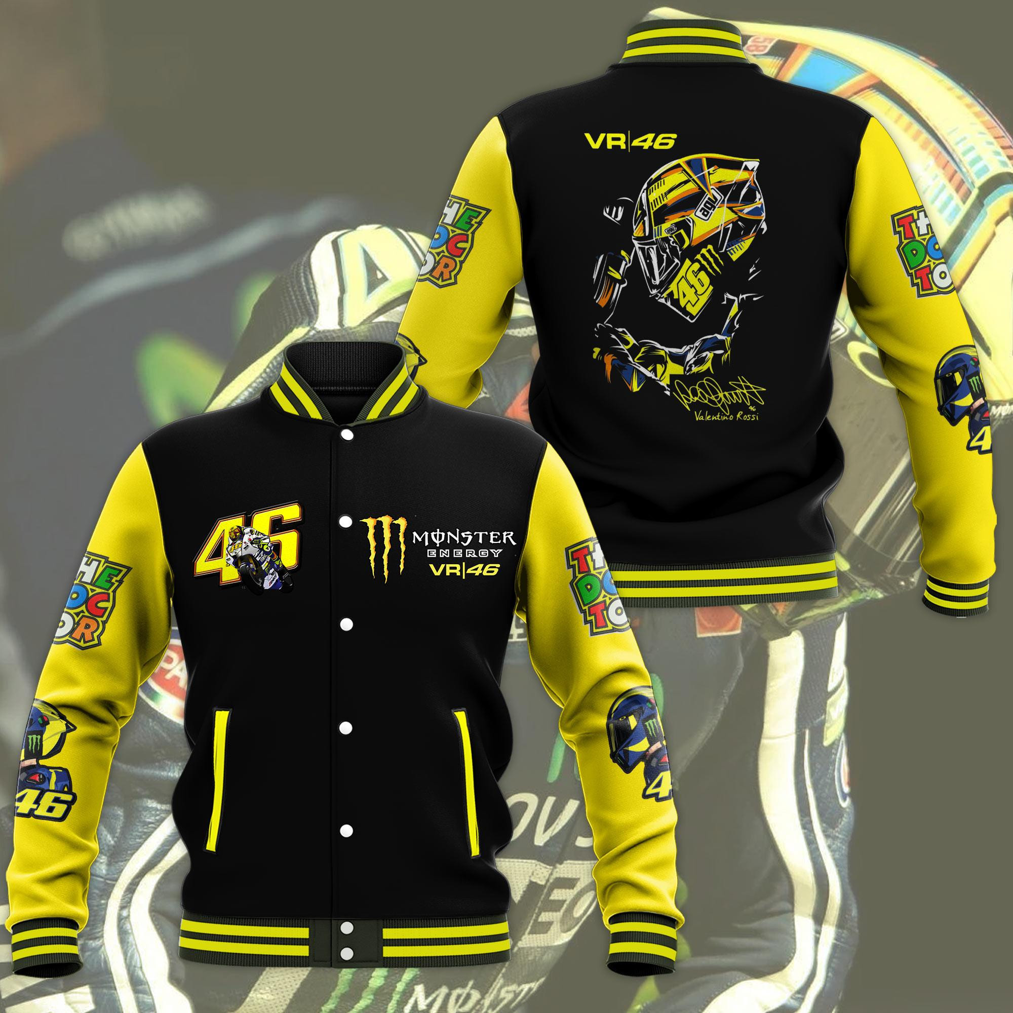 Valentino Rossi The Doctor Vr46 Baseball Jacket