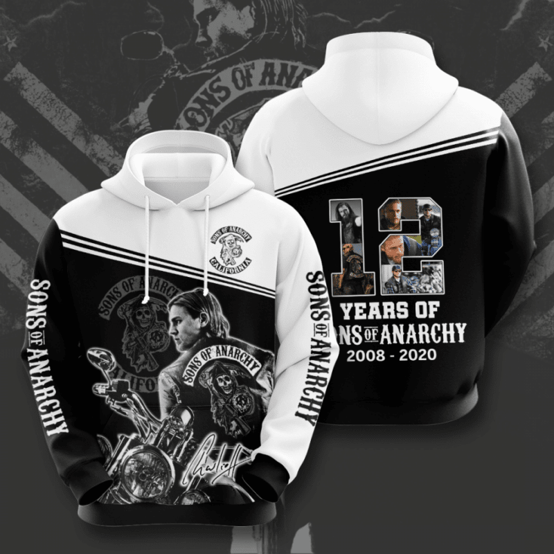 Sons Of Anarchy 12th Anniversary 2008 2020 Signature Design Gift For Fan Custom 3d Hoodie All Over Printed Hoodie