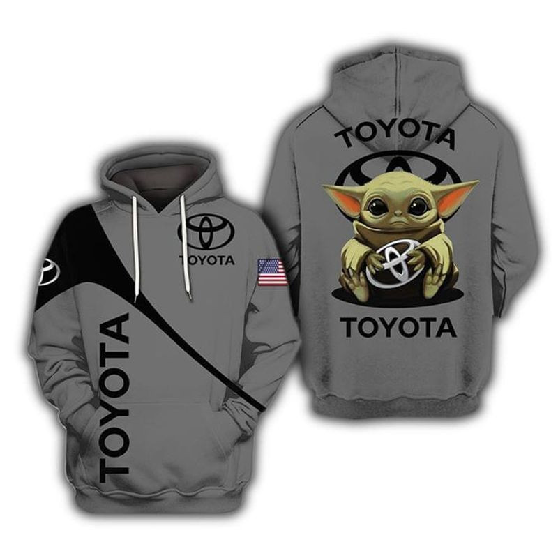 The Mandalorian Baby Yoda Holding Toyota 3D All Over Print Hoodie & Zip Hoodie