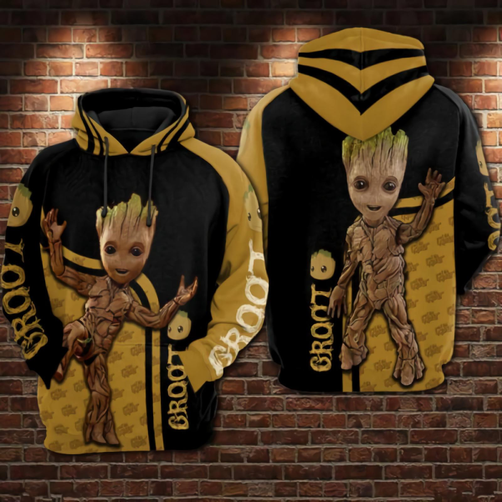 Baby Groot Marvel Comics, Groot Pattern All Over Print Hoodie
