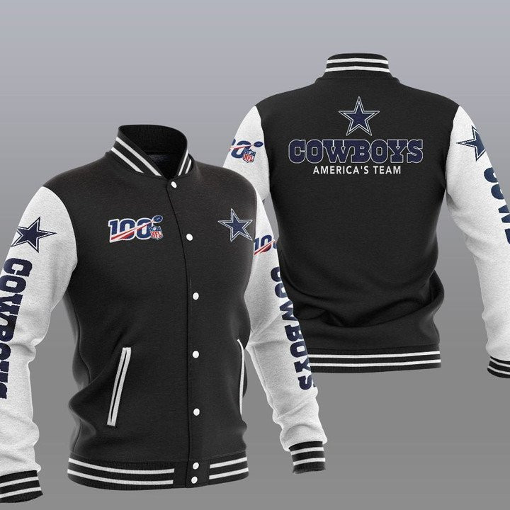 Cowboys Black White America Team Baseball Jacket