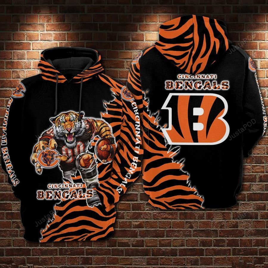 Cincinnati Bengals Football Tiger 3D All Over Print Hoodie & Zip Hoodie