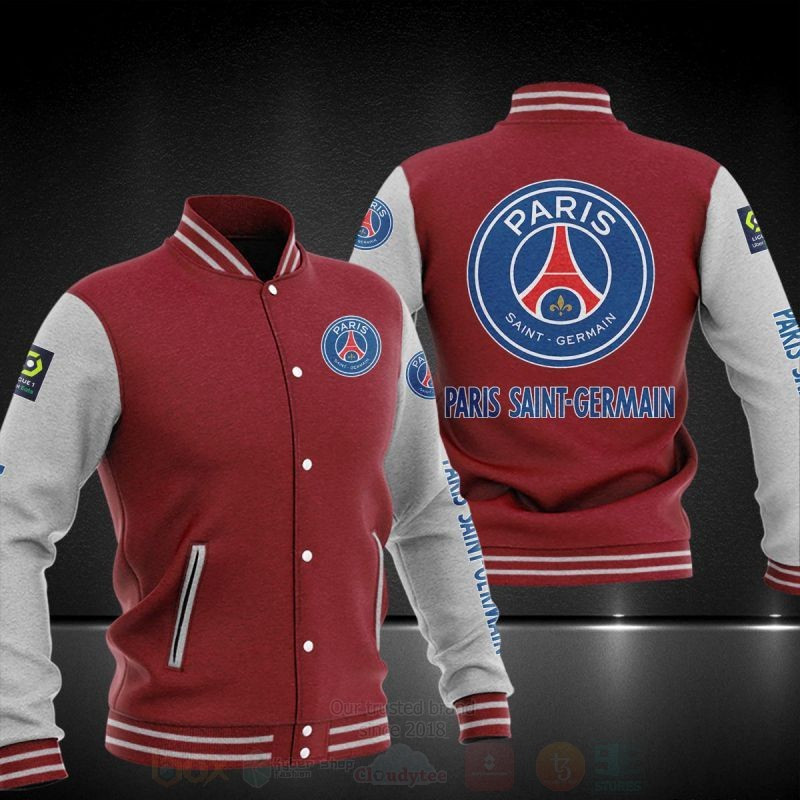 Paris Saint-Germain FC Red Grey Baseball Jacket