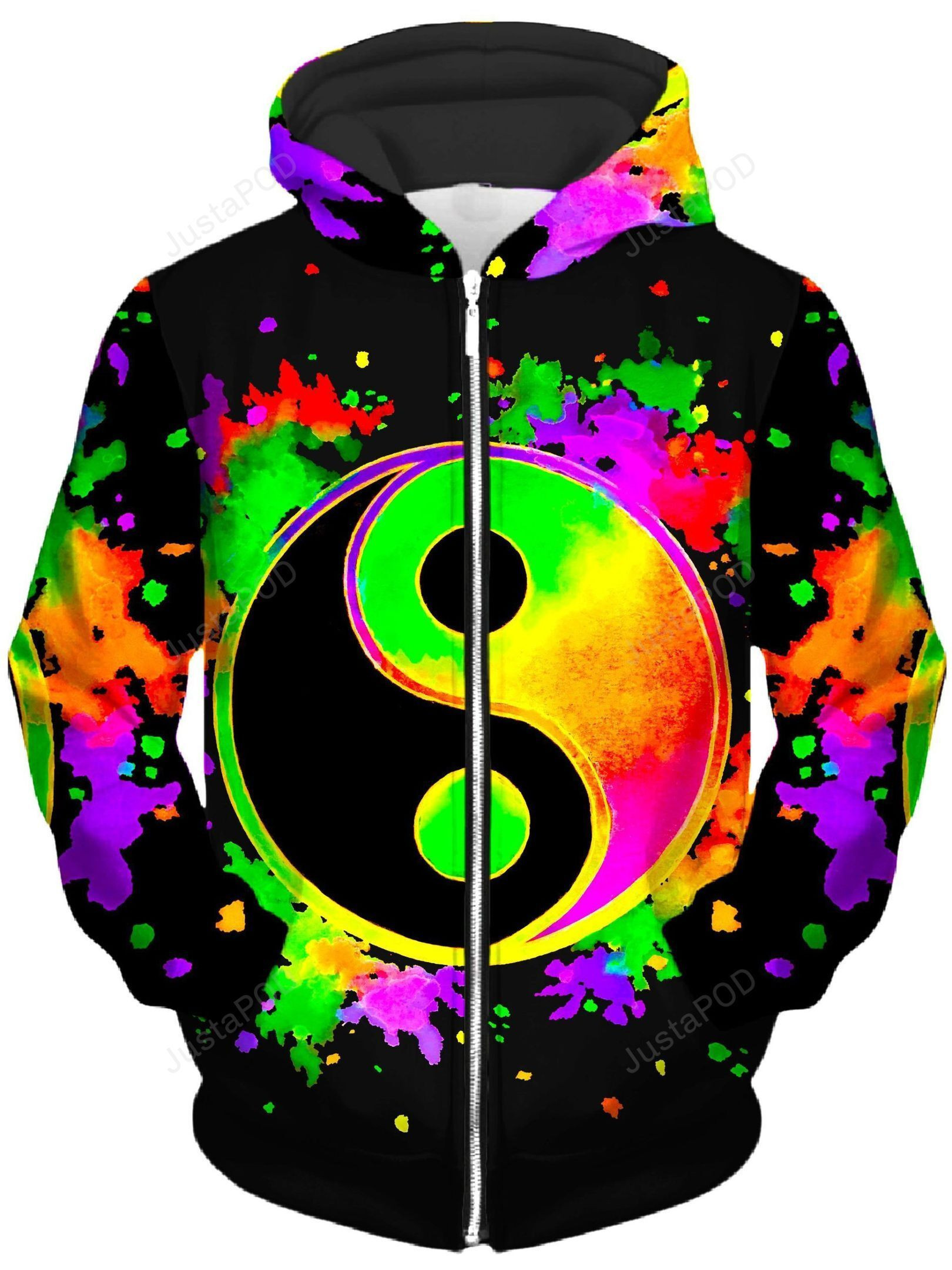 Splatter Yin Yang 2 Unisex Zip-Up 3D All Over Print Hoodie & Zip Hoodie