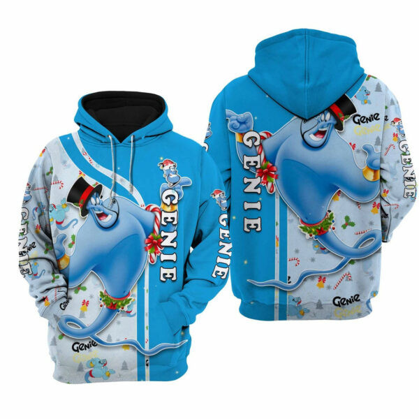 Aladdin Genie Lamp Santa Xmas Fan Gift, Aladdin Gift, Cartoon Graphic Outfits Aop Hoodie, Zip Hoodie 162