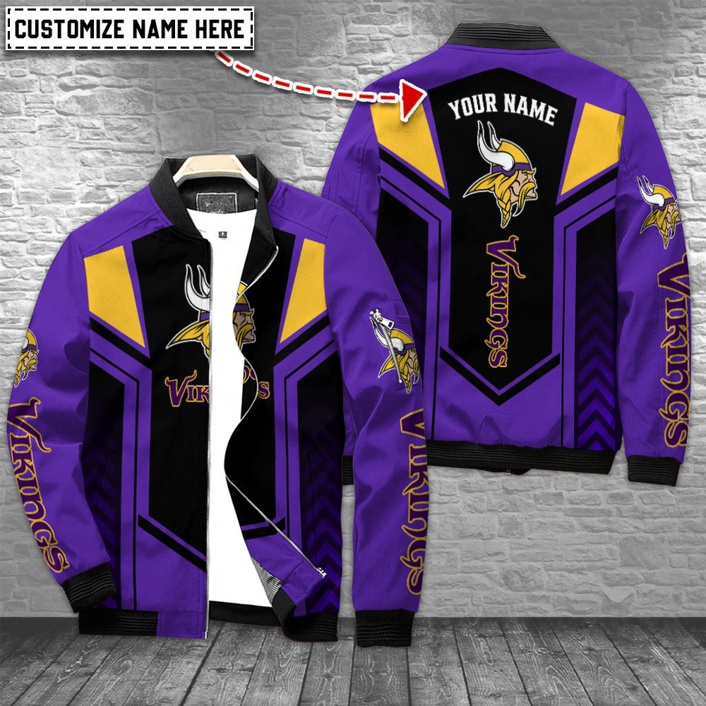 Minnesota Vikings Personalized Bomber Jacket BG160