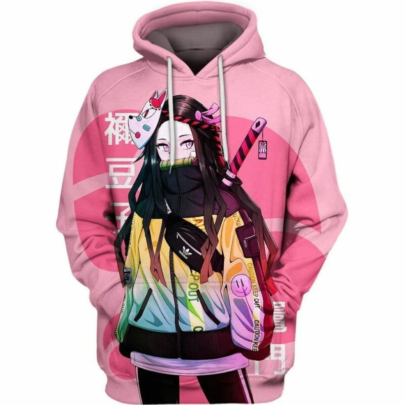 Street Style Nezuko Kamado Over Print 3d Hoodie Zip Hoodie