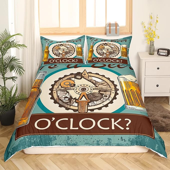 Beer Bedding Set Is It Beer O Clock Bottle And Mug Duvet Covers