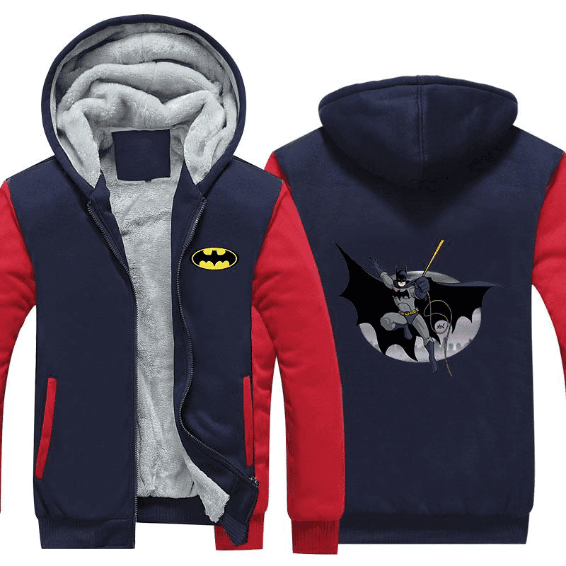 Batman Swing The Rope Ready To Fight Cool Dc Comics 1k226   Cartoon Graphic Outfits Aop Fleece Jacket
