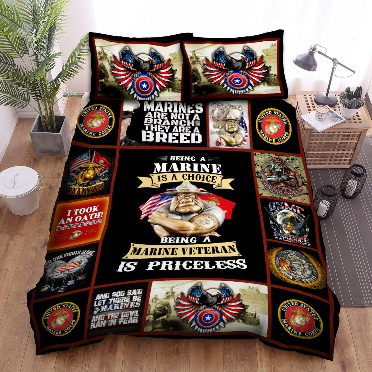 Veteran Bedding Set Being A Marine Veteran Is Priceless Duvet Covers