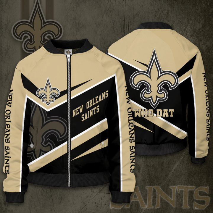 New Orleans Saints Free Golden Black Style Bomber Jacket