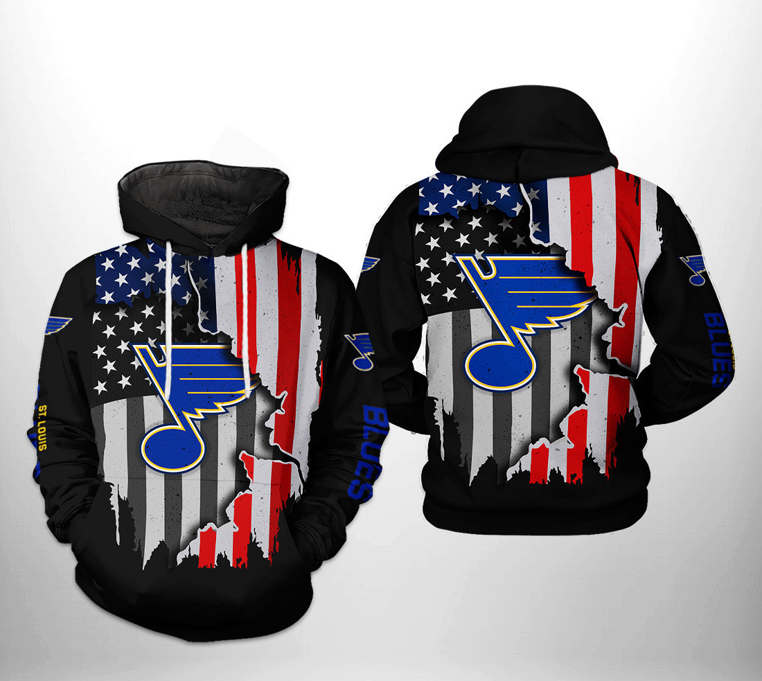 St. Louis Blues US FLag Team 3D All Over Print Hoodie & Zip Hoodie