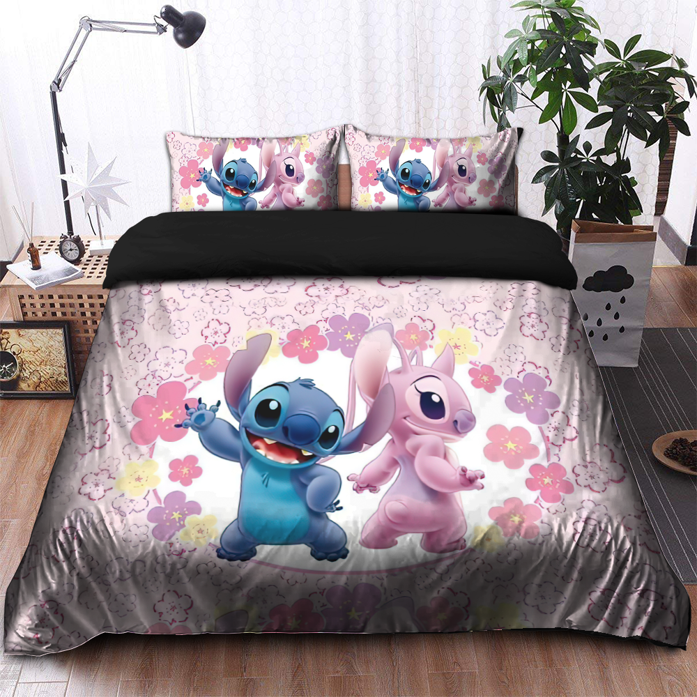 Lilo And Stitch Bedding Set Stitch And Angel Cute Couple Duvet Covers