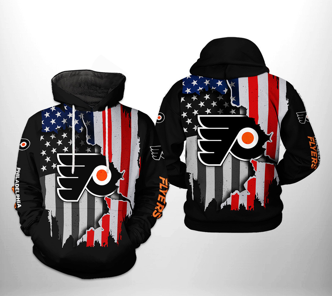 Philadelphia Flyers US FLag Team 3D All Over Print Hoodie & Zip Hoodie
