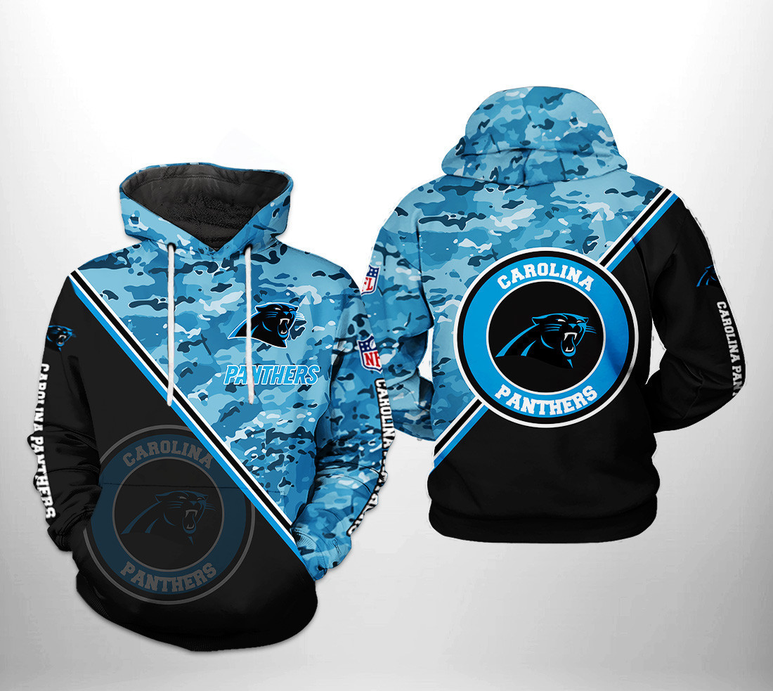 Carolina Panthers Camo Team 3D All Over Print Hoodie & Zip Hoodie