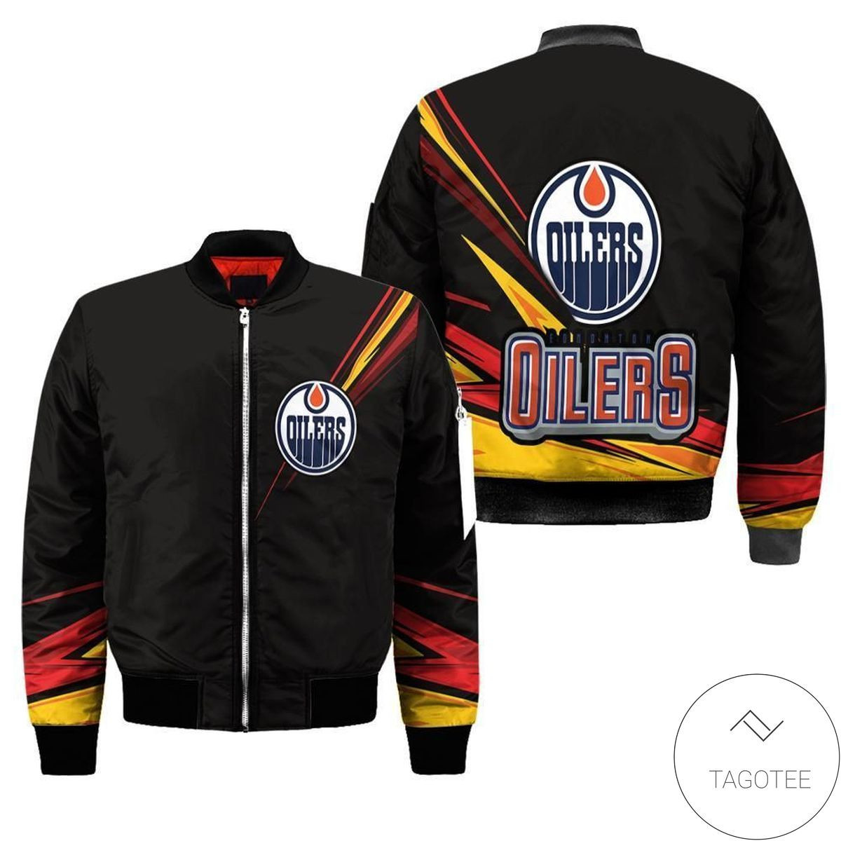 Edmonton Oilers Black Bomber Jacket