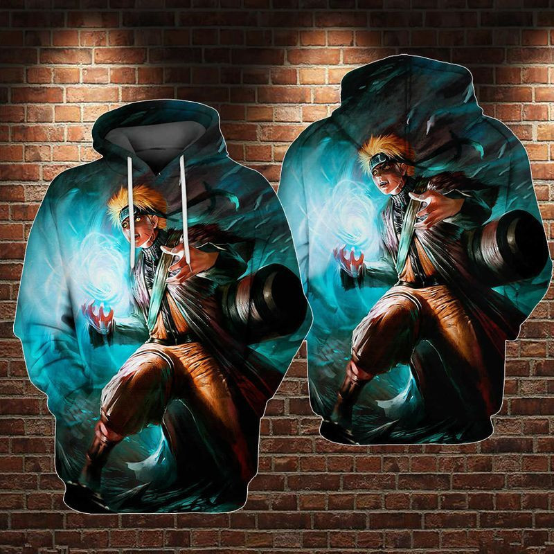 Naruto Rasengan Over Print 3d Hoodie Zip Hoodie