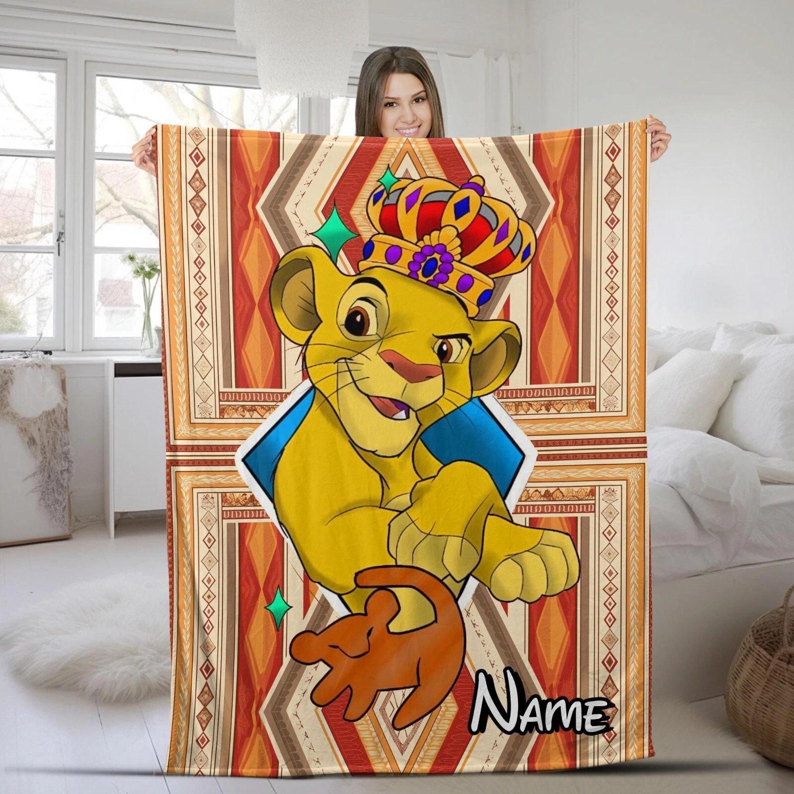 Customized Baby Simba Blanket Lion King Fleece Sherpa Blanket