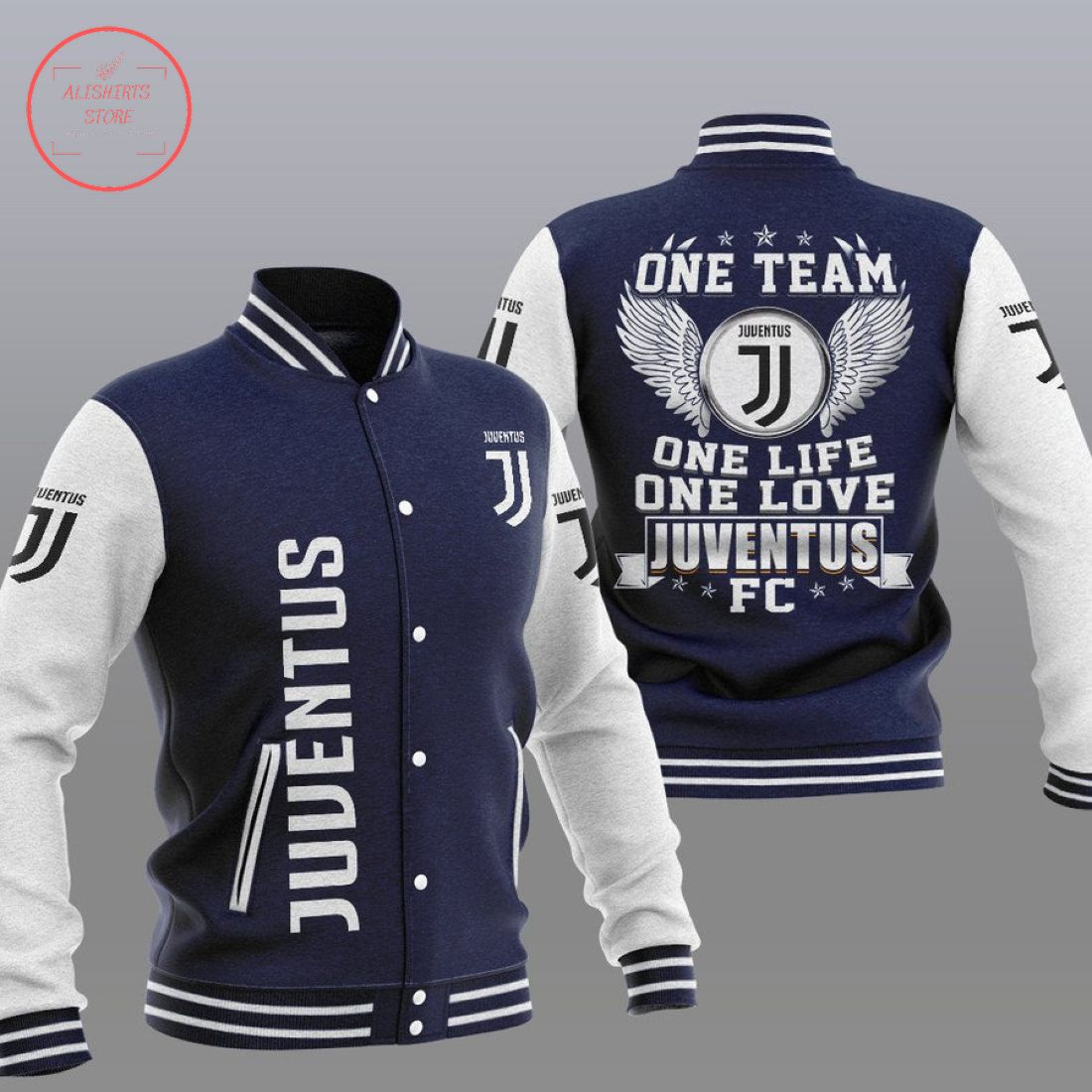 Juventus FC Dark Blue One Team Baseball Jacket