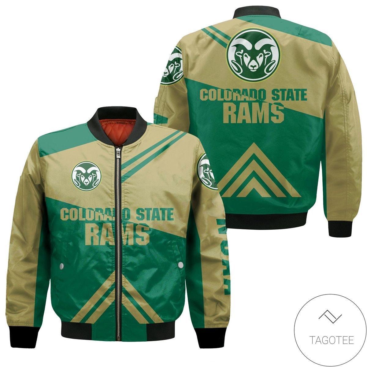 Colorado State Rams Gold Green Bomber Jacket