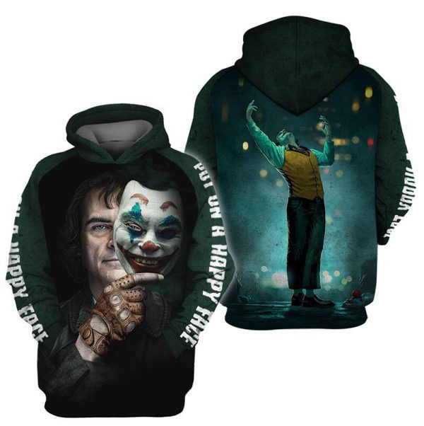 Joker Put On A Happy Face Legend 3D All Over Print Hoodie & Zip Hoodie