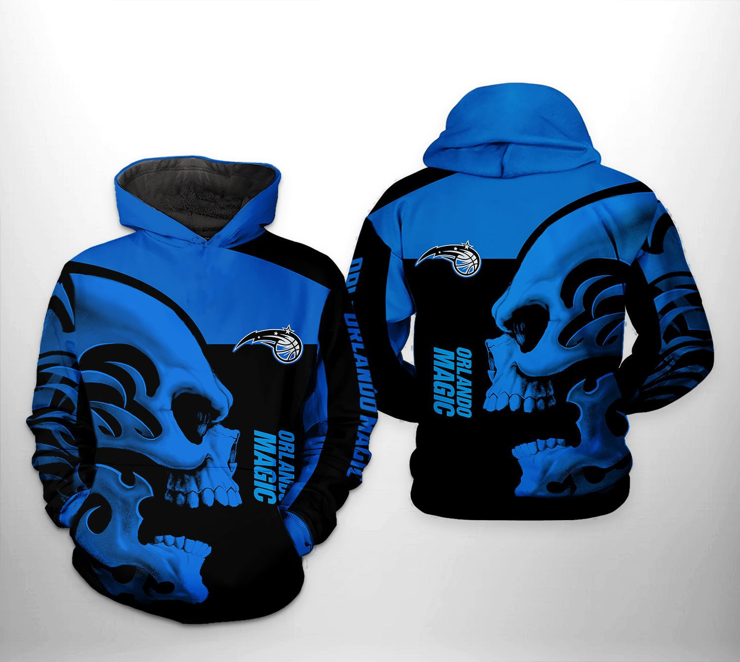 Orlando Magic Skull Team 3D All Over Print Hoodie & Zip Hoodie