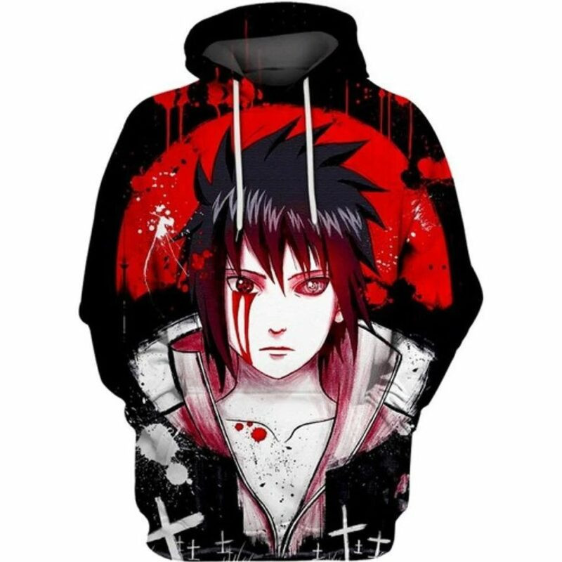 Sasuke Uchiha The Blood Eyes Naruto Anime 3d Hoodie
