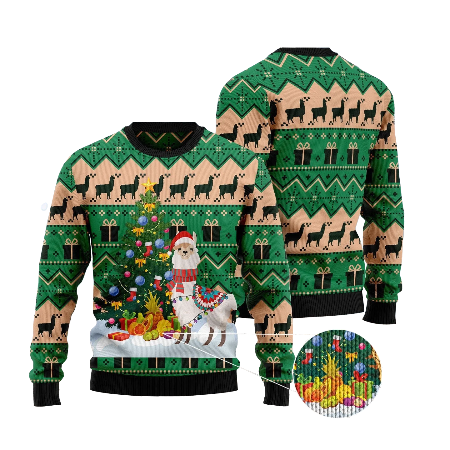 Llama With Christmas Tree Ugly Sweater 2025