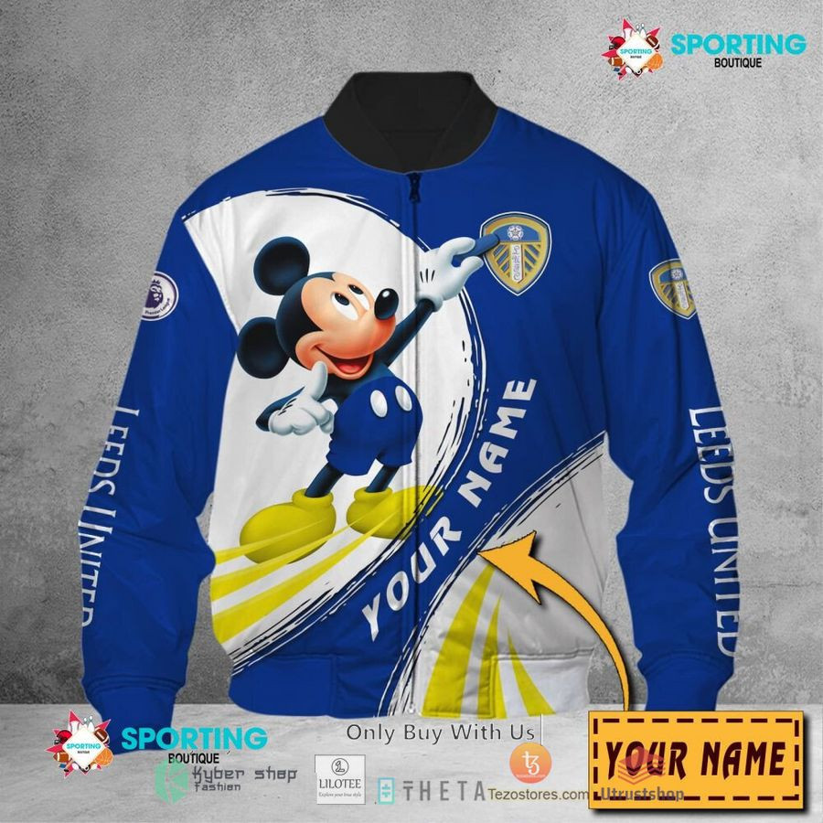 Leeds United Mickey Custom Name Bomber Jacket
