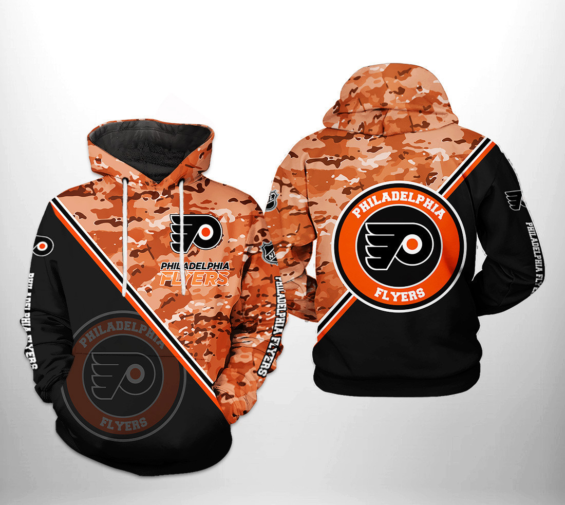 Philadelphia Flyers Camo Team 3D All Over Print Hoodie & Zip Hoodie