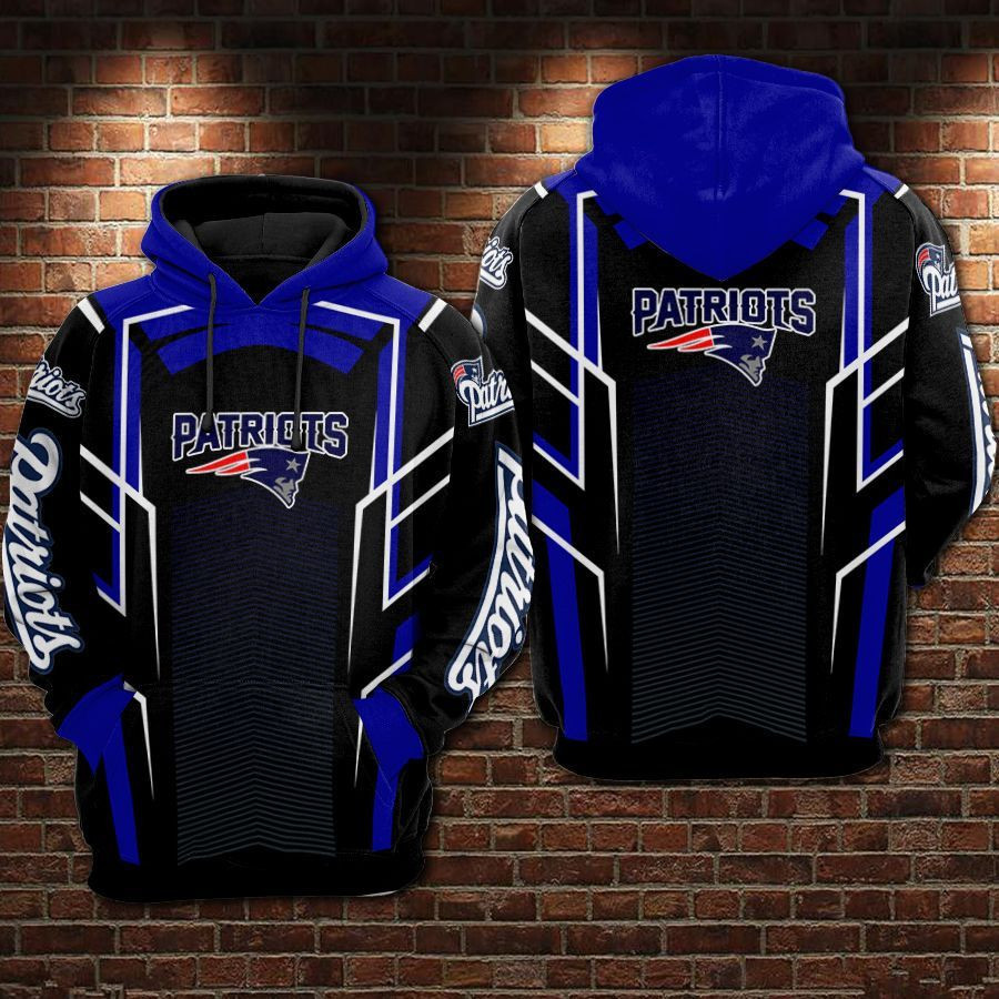 New England Patriots Football Blue Black 3D All Over Print Hoodie & Zip Hoodie
