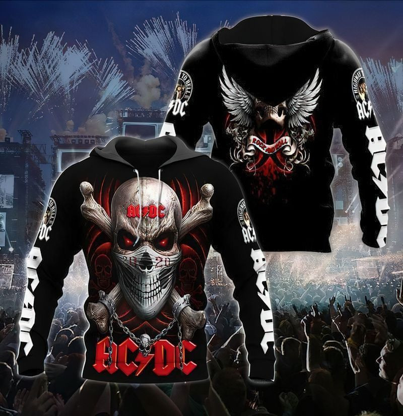 Acdc Skull Gift For Fan 3d Hoodie