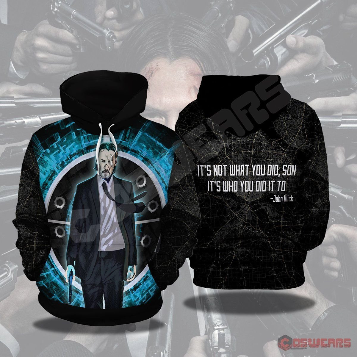John Wick Inspired 3D All Over Print Hoodie & Zip Hoodie
