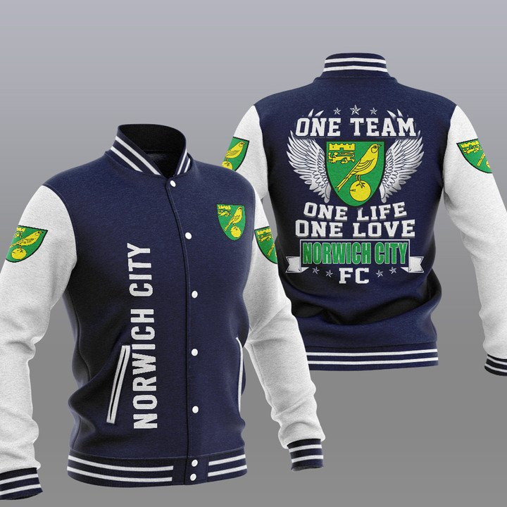 Norwich City FC Dark Blue One Team Baseball Jacket