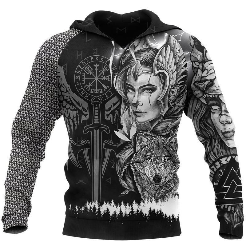 Valkyrie Over Print 3d Hoodie Zip Hoodie 2