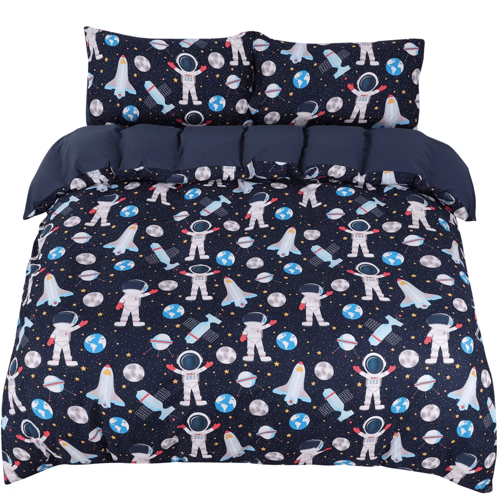 Astronaut Bedding Set Astronaut Satellite Earth Planet Pattern Duvet Covers