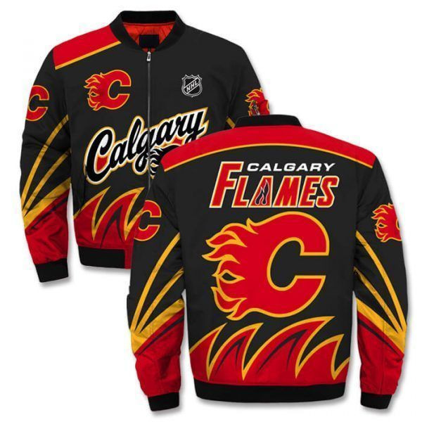 Calgary Flames Printful Bomber Jacket