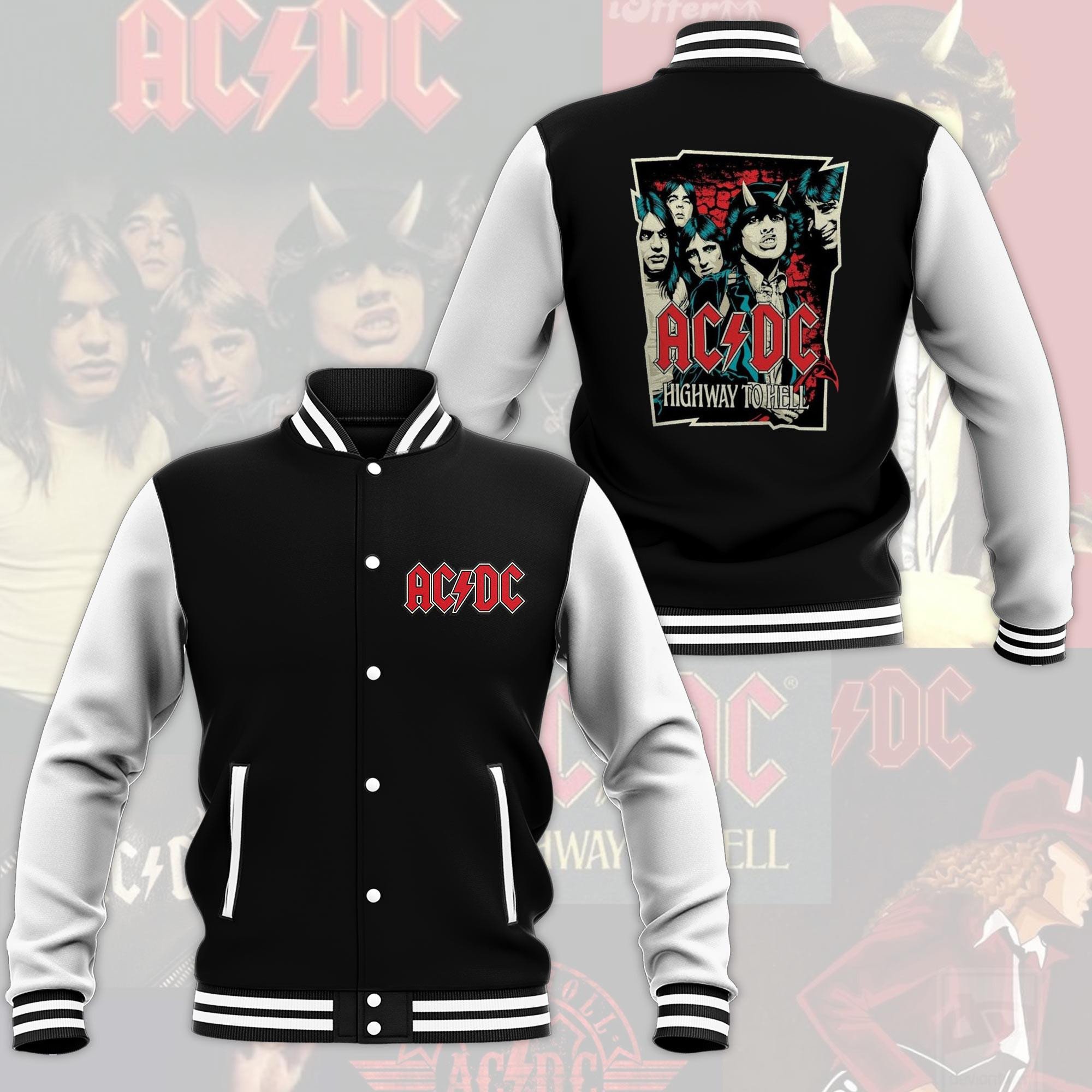 Acdc Rock Band Baseball Jacket