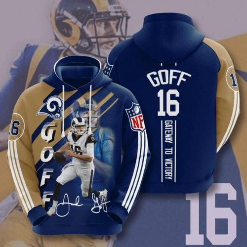 Los Angeles Rams Goff 16 3D All Over Print Hoodie & Zip Hoodie