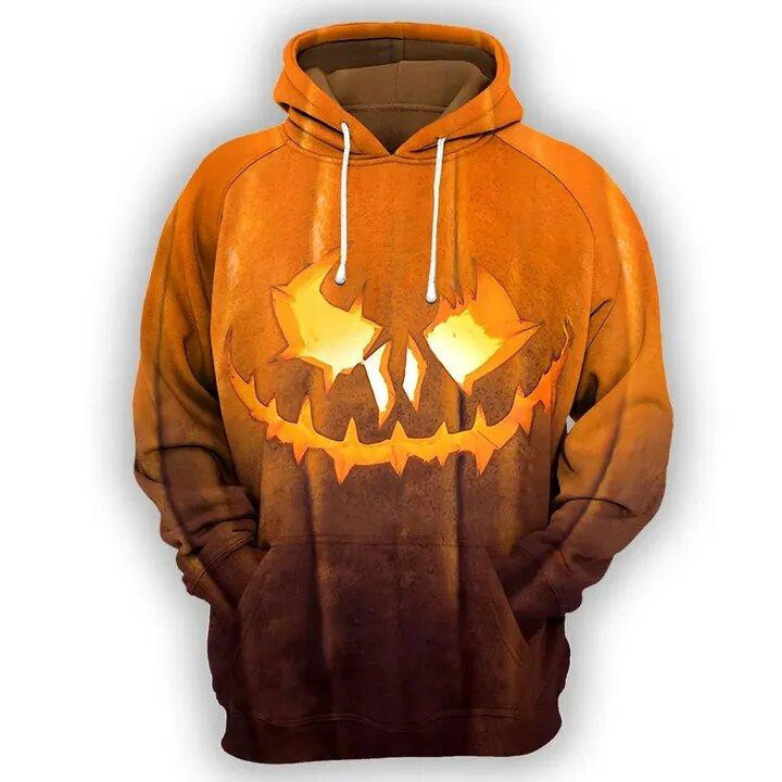 Pumpkin Shirt Carving Pumpkin Orange 3d Hoodie Zip Hoodie