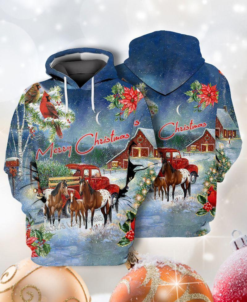 Horse Christmas Hoodie Horse Merry Christmas Farm 3d Hoodie Zip Hoodie
