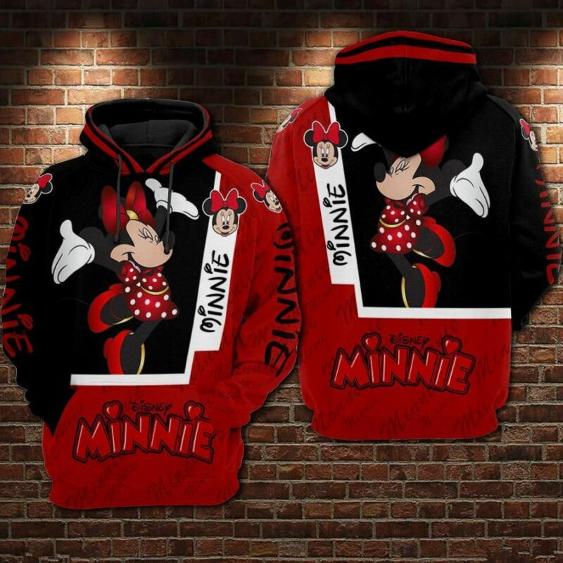 Minnie Mouse Movies Red Over Print 3d Hoodie Zip Hoodie
