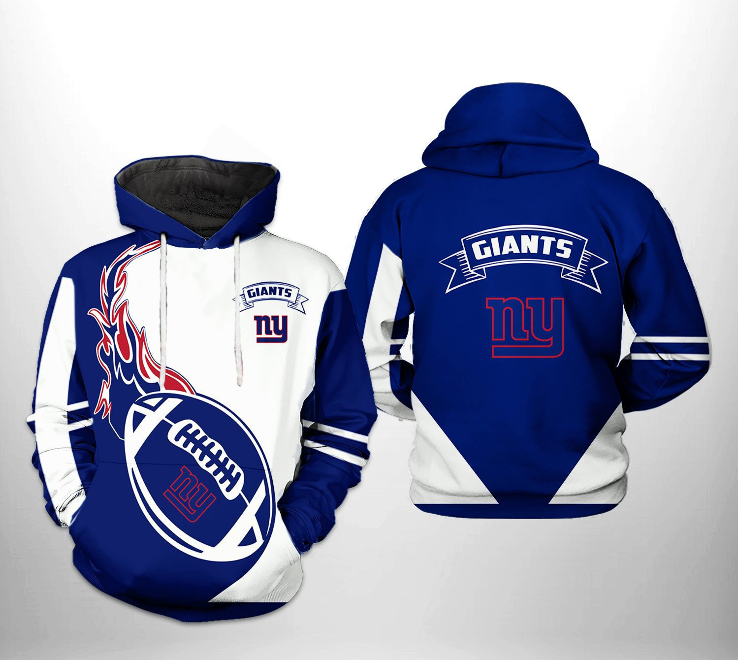 New York Giants Classic 3D All Over Print Hoodie & Zip Hoodie